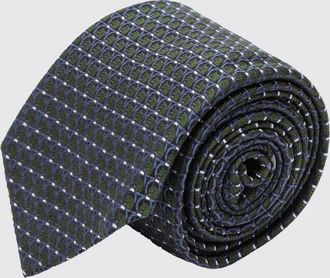 Ferragamo Cravatta Gancini in seta con motivo jacquard