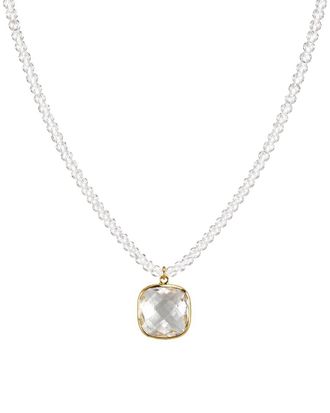 Jewelmak 14K White Topaz Necklace