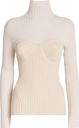 Jean Paul Gaultier Maglione Corsetto A Coste-Donna