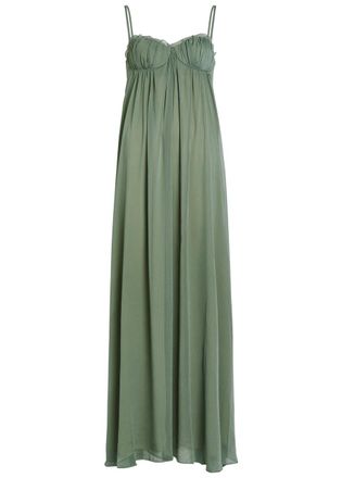 Reformation Cebba Georgette Maxi Dress - Green - 6 (UK10 / S)
