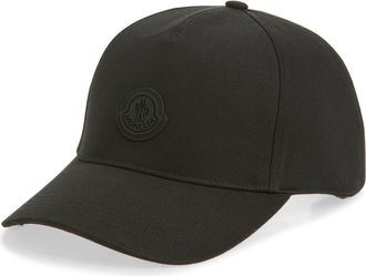 Moncler Logo Patch Baseball Cap in Black at Nordstrom