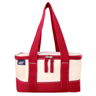 Lands End Rectangular Small Cooler Bag Insulated 1.5 Gal, Canvas Soft Cooler with Tote Handles and Zip Closure in Cranberry at Nordstrom