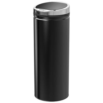 HOMCOM Cubo basura autom&aacute;tico 30.5x30.5x81.5 cm negro
