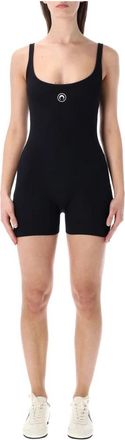 Marine Serre Short Catsuit Moon Logo - Dames - Playsuits - Zwart - S - Jumpsuits & Playsuits