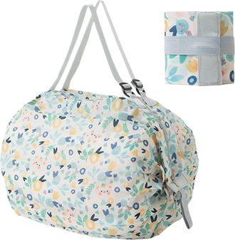 Generic Foldable Reusable Shopping B- - Tear Resistant Nylon Fabric About 100g | Grocery Bag With Hook Eco-friendly Travel Recycle Shop- Re-usable Groce-ry Ba