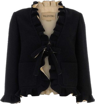 Valentino Garavani Zwarte Boucle Blazer