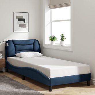 vidaXL Estructura De Cama Sin Colch&oacute;n Tela Azul 90x200 Cm Vidaxl