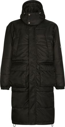 Dolce & Gabbana logo-tag hooded puffer coat - men - Polyester/Nylon - 54 - Black