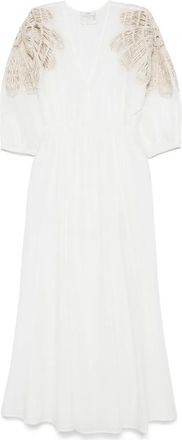 Forte_Forte Abito lungo con ricamo - Bianco
