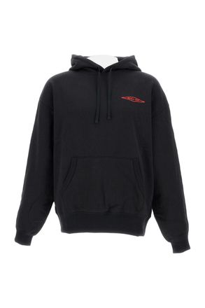 Junya Watanabe Oversized Black Hoodie With Dual-Sided Hood And Embroidered Logo