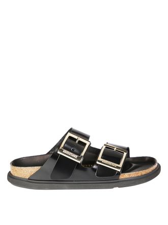 Birkenstock Dual-Strap Black Slide Sandal