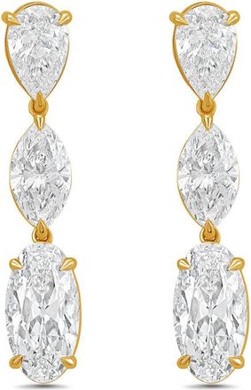 Diana M. Jewels 14kt Yellow Gold 20cts Lab Grown Multi-shaped diamond Drop Earrings