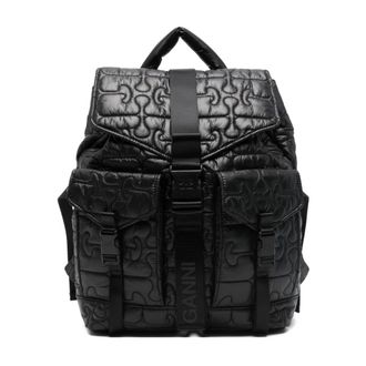 Ganni Quilted Re-Tech Backpack - female - Ganni - Backpacks - Black - ONE SIZE - Bags