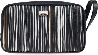 Dolce & Gabbana Toilettas met streepdessin - Heren - Toilettassen - Blauw - ONE Size - Katoen - Tassen