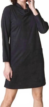 Habitat Stretch Faux Suede Easy Pocket Dress In Black