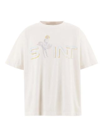Saint Mxxxxxx graphic-print cotton T-shirt - men - Cotton - L - White
