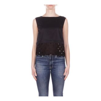 Max Mara Dames, Tops, Zwart, Maat: M Katoen