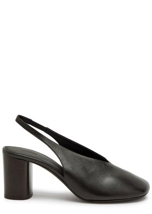 Christophe Lemaire Glove 80 Leather Slingback Pumps - Dark Brown