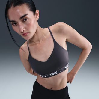 Nike Womens Indy Light Support Padded Adjustable Sports Bra in Grey | FD1062-036