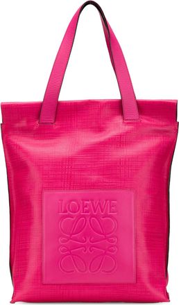 Loewe Pre-owned Womens Anagram Tote Embossed Logo - Dusty Pink Leather - One Size