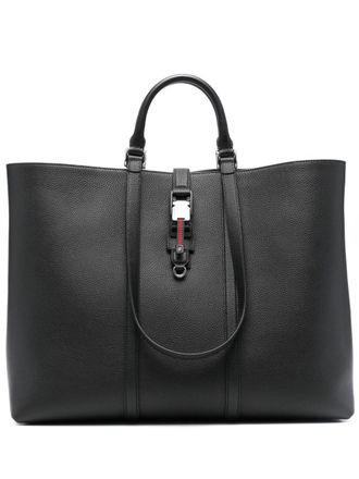 Gucci Grote shopper met Web-afwerking - Zwart