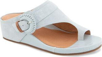 Gentle Souls Galina Toe Loop Wedge Sandal in Ballad Blue Suede at Nordstrom, Size 9.5