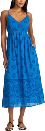 Johnny Was Cleo Tea Length Dress In Directoire Blue