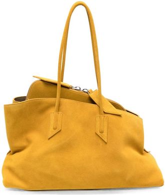 The Attico Medium La Passeggiata Suede Geometric-frame Tote Bag