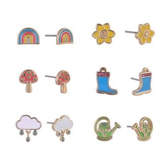 Hallmark 6 pack Easter Spring Stud Earring Set in Multicolored at Nordstrom