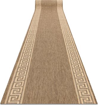 RugsX Rugsx - Alfombra De Pasillo Sizal Floorlux Modelo 20014 Color Caf&eacute;/color Ma&iacute;z 120 Cm Beige 120x100 Cm