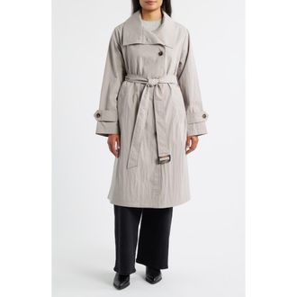 Bernardo Cotton Blend Trench Coat in Ash at Nordstrom Rack, Size Xx-Large
