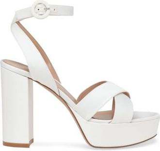 Gianvito Rossi Sabrina Sandal in White Satin at Nordstrom, Size 39.5