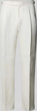 HUGO BOSS Relaxed Fit Leinenhose aus reinem Leinen Modell PERINO in Weiss, Gr&ouml;&szlig;e 46