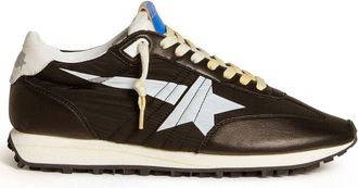 Golden Goose Marathon panelled sneakers - men - Ovine Leather (top grain)/Buffalo Leather/Fabric/Rubber - 45 - Black
