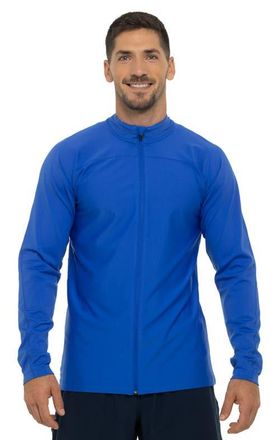 Coolibar Mens Long Sleeve Swim Jacket - UPF 50+ Sun Protection - Menorca in Baja Blue at Nordstrom, Size Medium