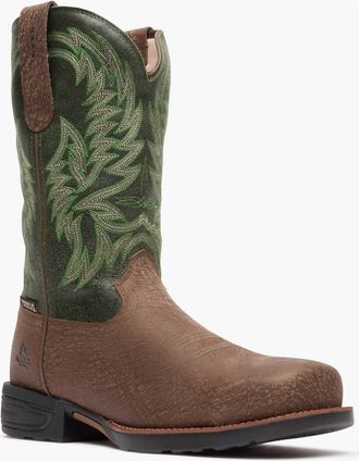 Rocky Mens Bronco Composite Toe Western Boot - Medium In Brown And Green