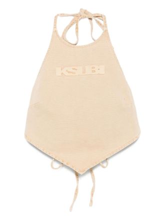Ksubi Bolt halter-neck tie top - Neutrals