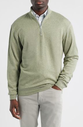 Johnnie-O Hanks Quarter Zip Pullover in Pesto at Nordstrom, Size Xx-Large