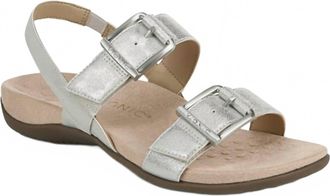 Vionic Womens Reese Sandal In Silver Metallic