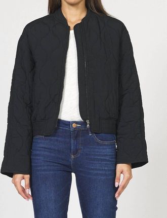 Dear John Denim Maverick Quilted Bomber Jacket In Black