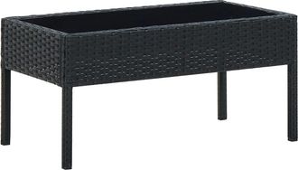 vidaXL Mesa De Jard&iacute;n Rat&aacute;n Sint&eacute;tico Negro 75x40x37 Cm Vidaxl
