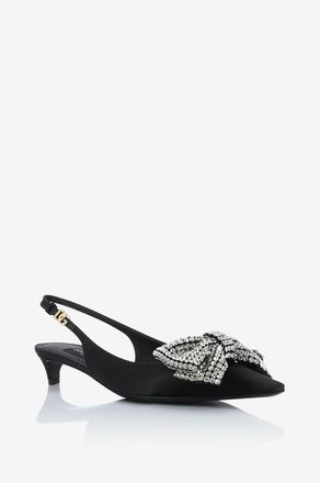 Dolce & Gabbana Slingback-Pumps aus Satin und Kristallen Mun 30