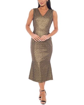 OLEG CASSINI Brocade Midi Dress
