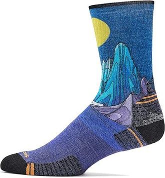 Smartwool Hike Targeted Cushion Mountain Myth Print Crew Socks Mens Crew Cut Socks Shoes Deep Navy : XL (Mens Shoe 12-14.5)