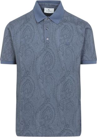 Etro Blue Shirt Collar Polo