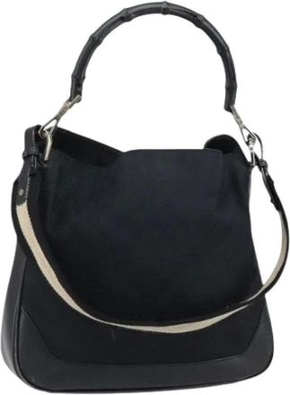 Gucci Pre-owned Handbags, female, Black, Size: ONE SIZE Pre-owned Canvas Handbag