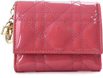 Dior Pink Patent Leather Wallet (Tri-Fold) (Pre-Owned)