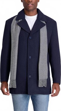 London Fog Amity Single Breasted Wool Jacket In Navy Heather