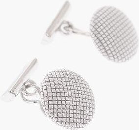 Corneliani Metal and Silk Round Cufflinks size Unica