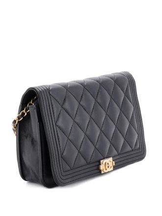 Chanel Boy Wallet on Chain Quilted Lambskin crossbody bag - Zwart